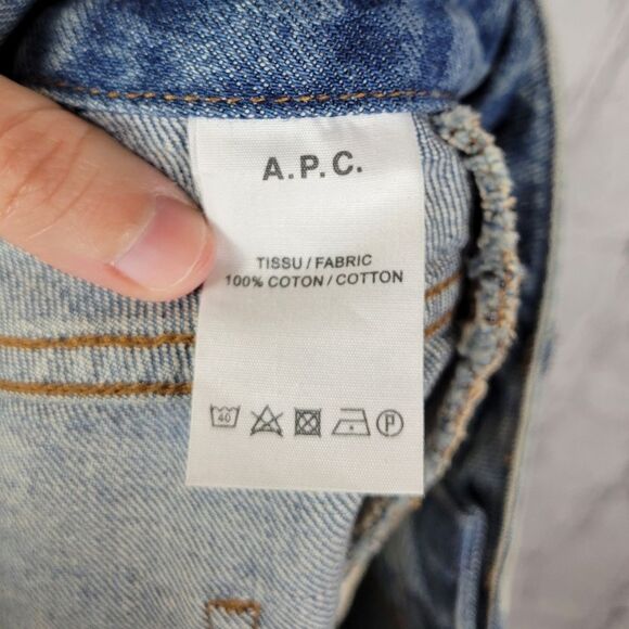 A.P.C. Rue Madame Paris Light Wash Cotton Mini Denim Skirt - Picture 7 of 8